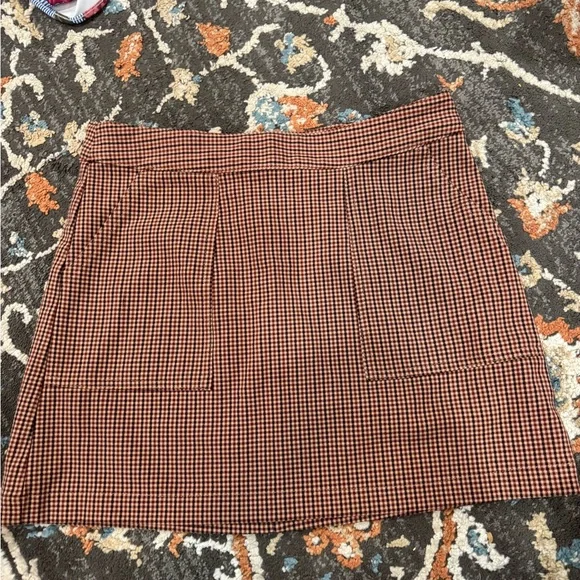 A New Day Brown Plaid Mini Skirt Women’s Size Small Brown Tan - Picture 1 of 5